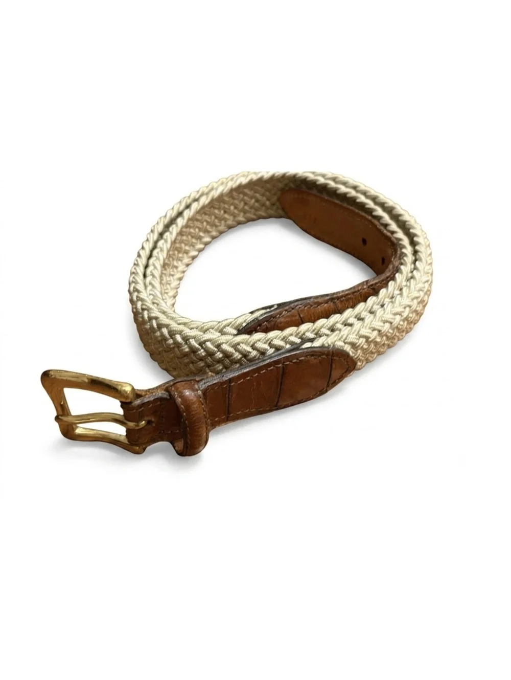 Martin Dingman Men's Braided Elastic Belt - Size 36 (90cm) - Handmade in USA